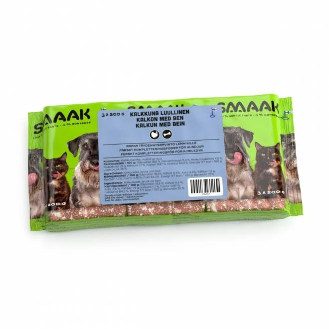 SMAAK Raw Turkey minced with bones