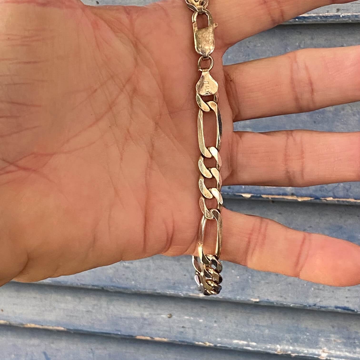 Heavy Figaro Chain Bracelet Sterling Silver