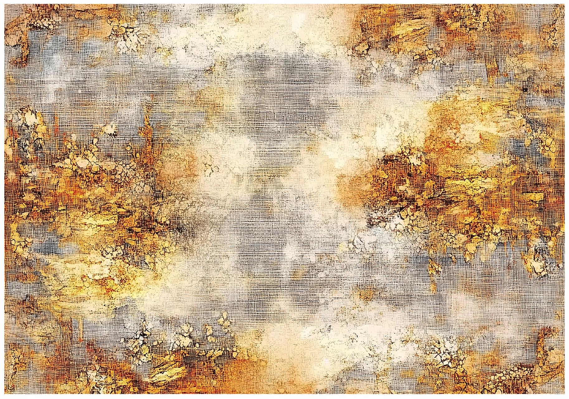 Abstract gold concrete wall mural for the bedroom or living room, non-woven wallpaper