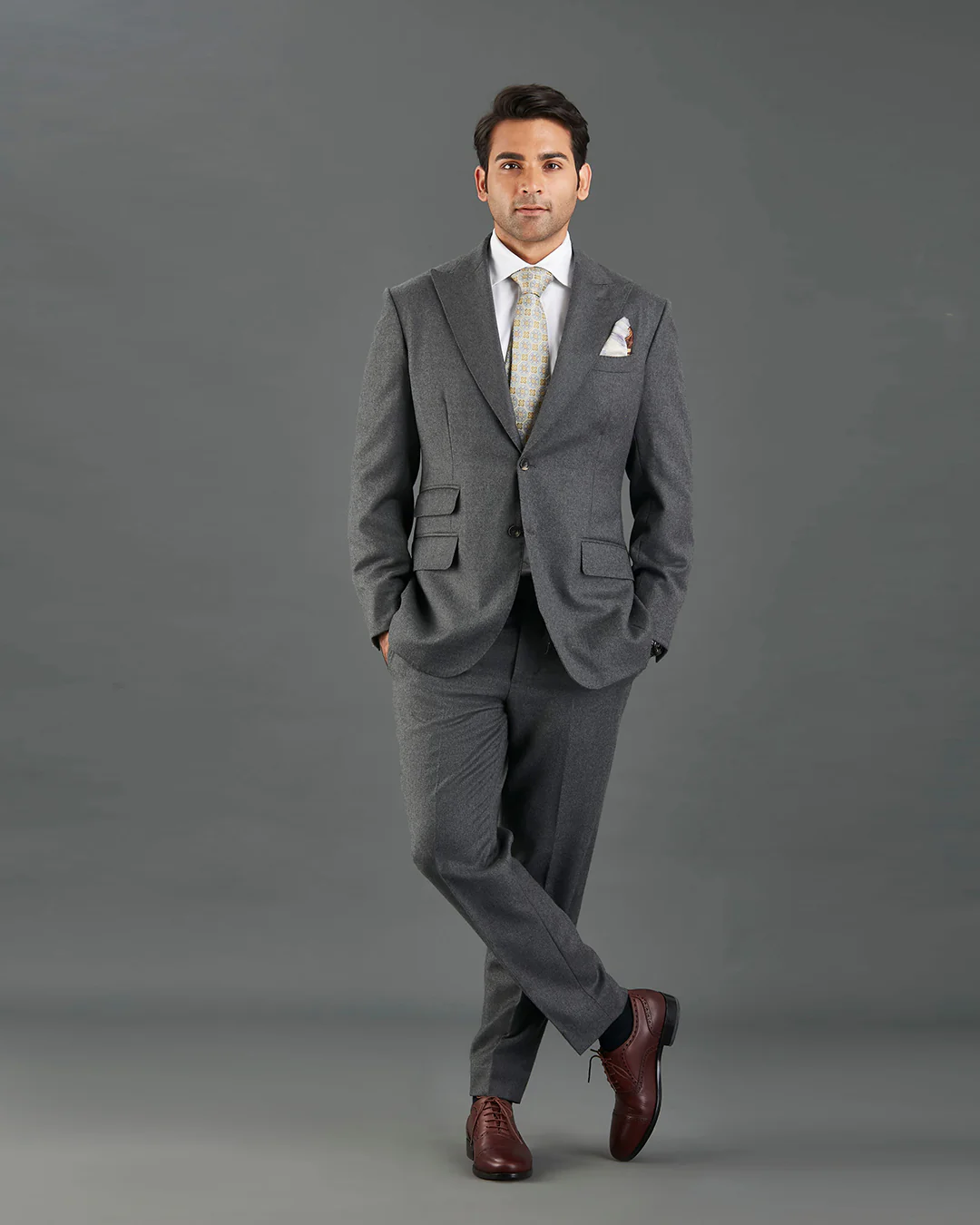 Dark Grey Wool Flannel Suit