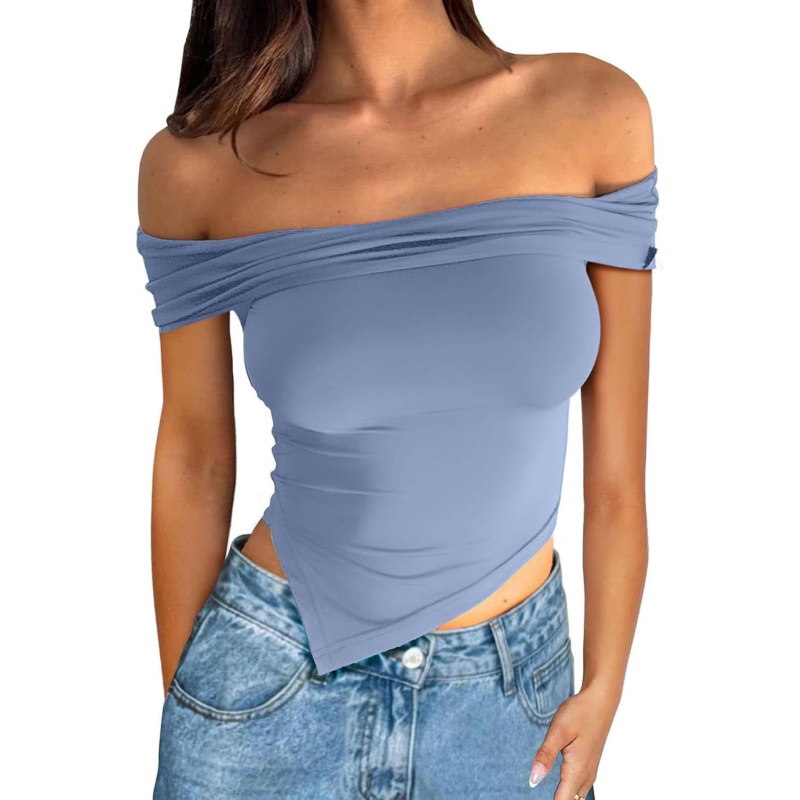 Asymmetrical Y2k Summer Cute Off Shoulder Tops