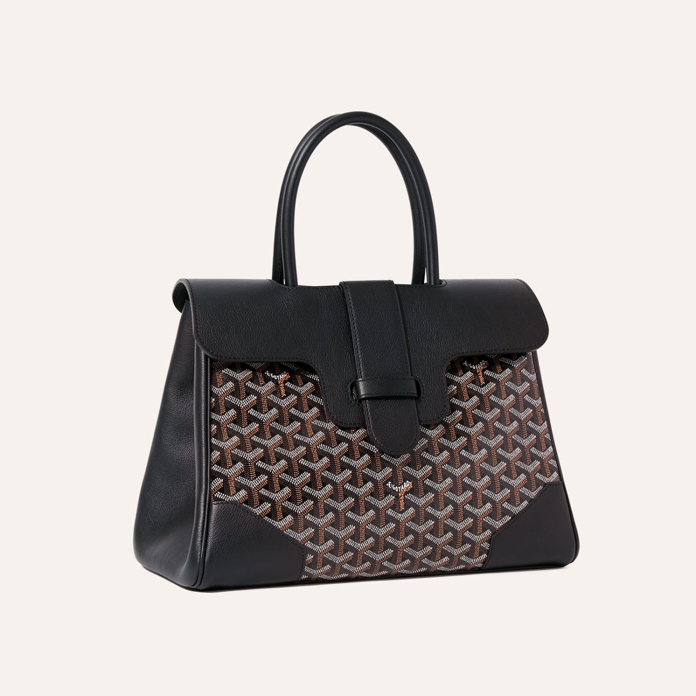 Saigon Tote Black Goyardine Canvas Palladium Hardware