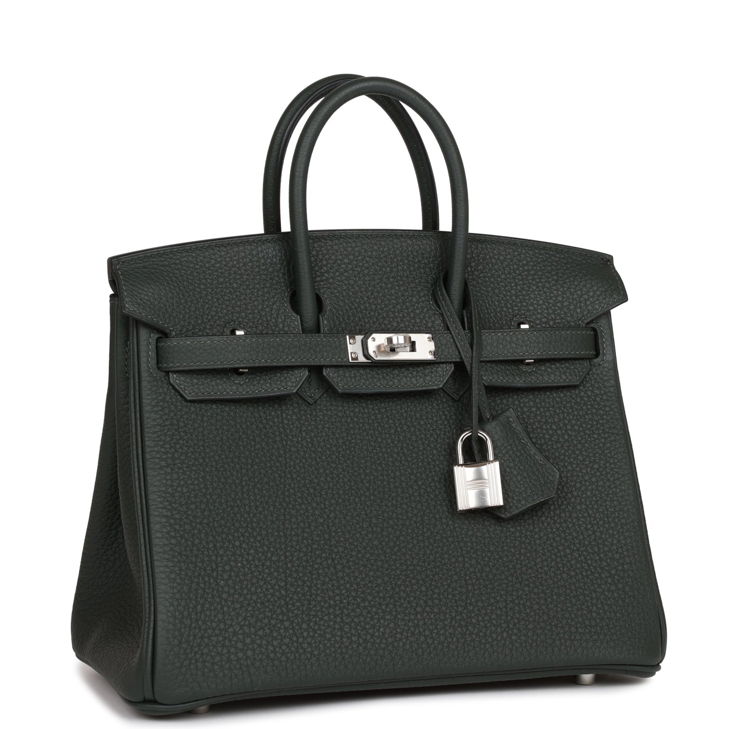 Birkin 25 Vert Fonce Togo Palladium Hardware