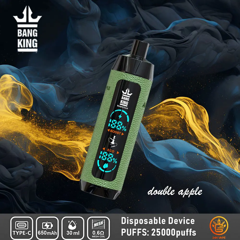 （3 pieces）Bang King Shisha 25000 25K Puffs Newest LED Display Leather Disposable Vape Pen