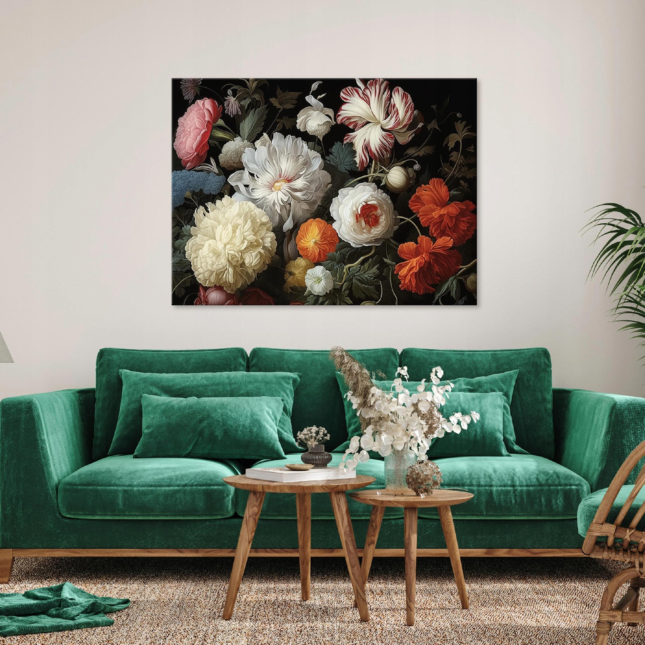 Canvas wall art peonies flowers for bedroom living room modern 40x30