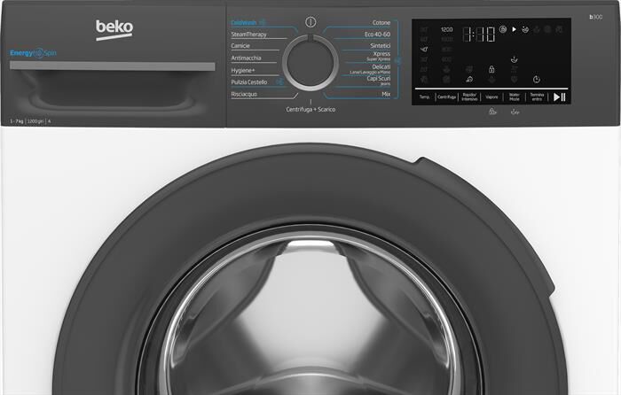 BEKO - Lavatrice EnergySpin 7Kg Classe A BMEUWSU4721A-Black White