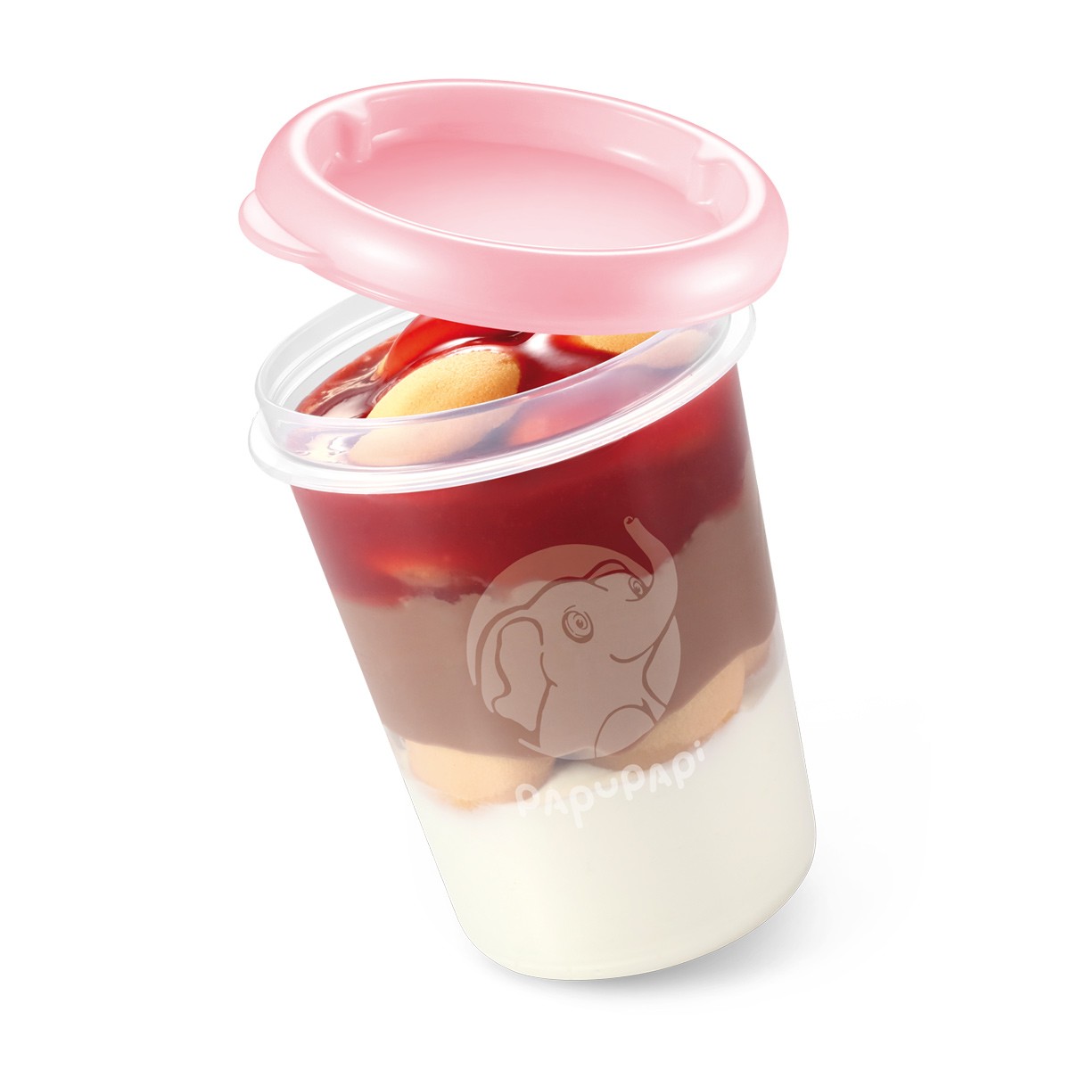 Dóza PAPU PAPI 250 ml, 2 ks, růžová