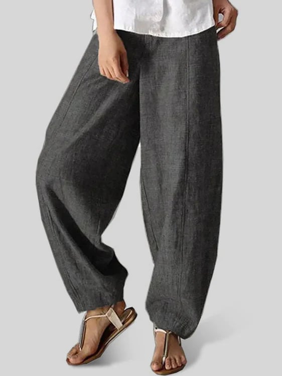 High Waist Cotton Linen Casual Pants