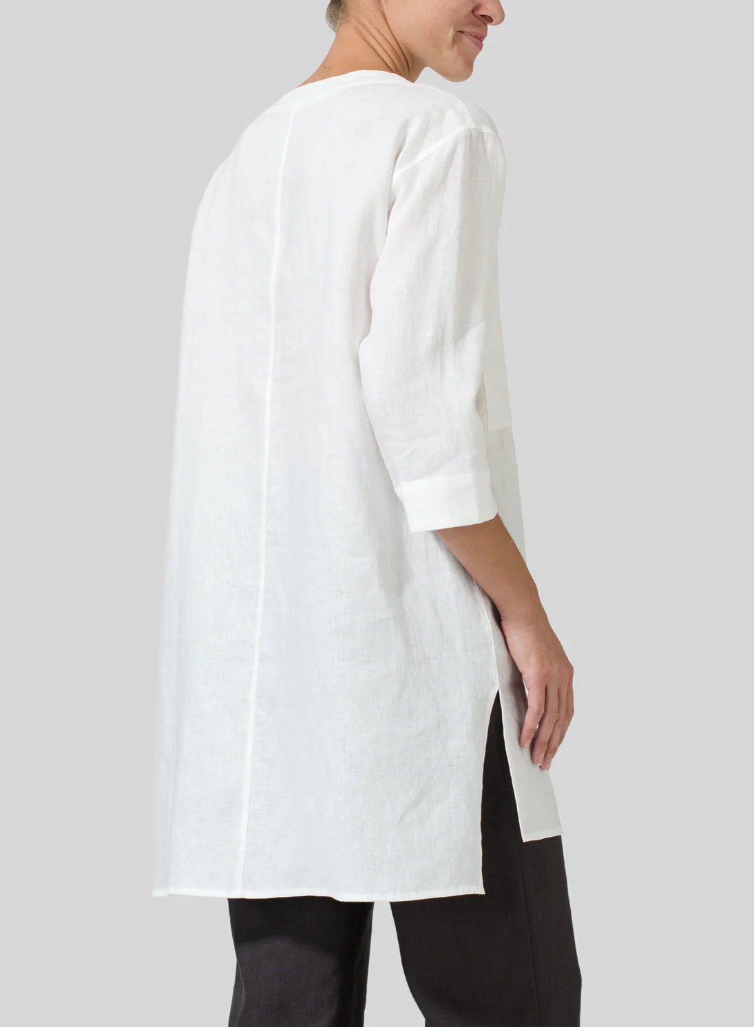 Womens Cotton Linen Pocket Fashion Shirt