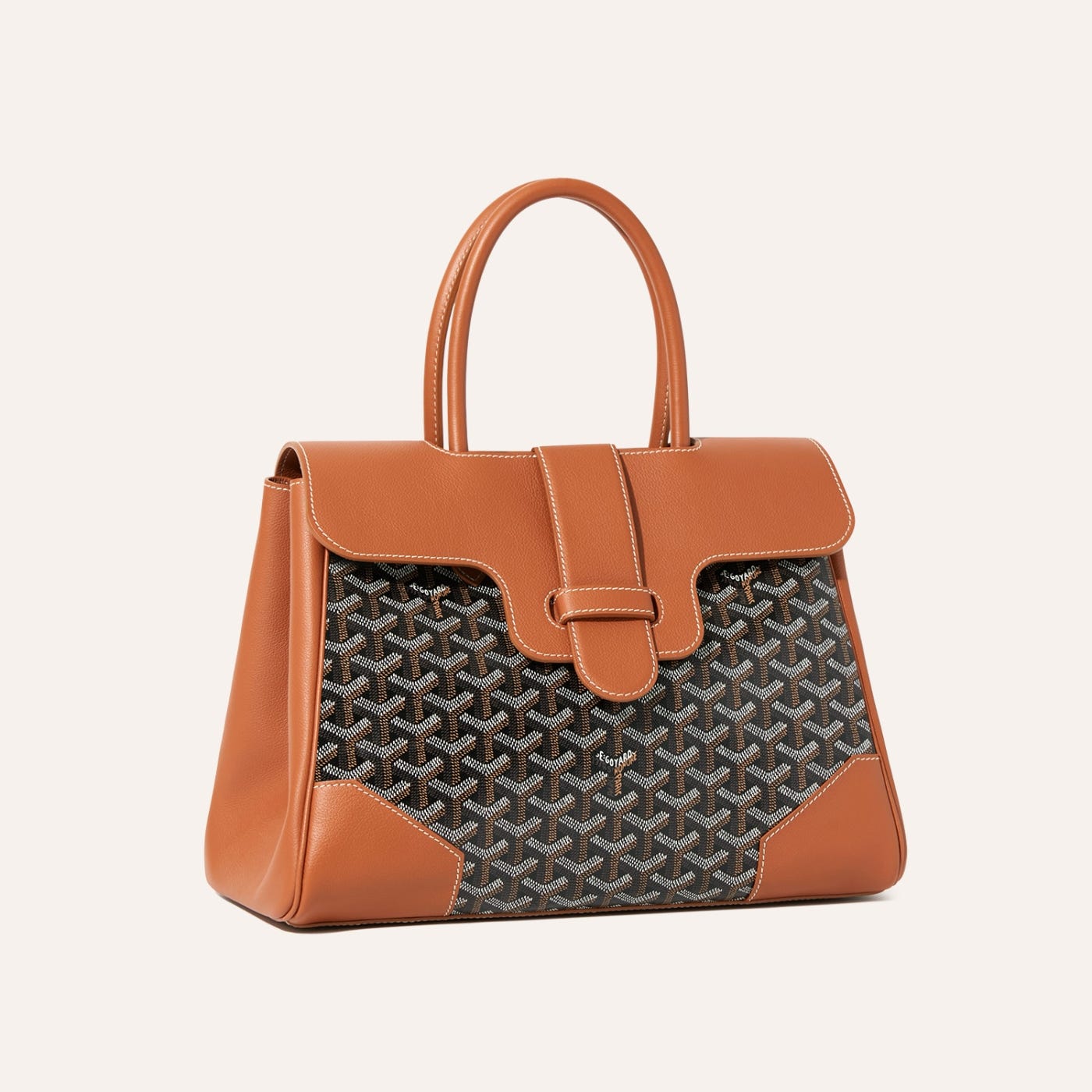 Saigon Tote Black & Brown Goyardine Canvas Palladium Hardware