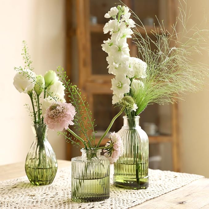 VASEA Pink Vase, Glass Bud Vases Set of 12