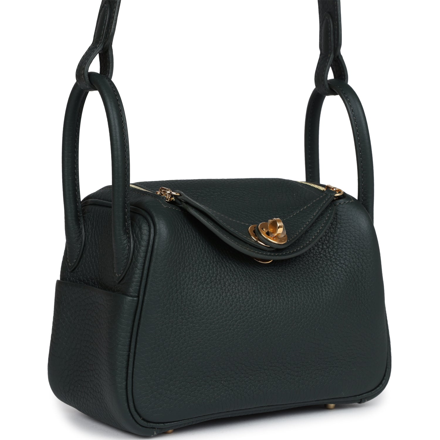 Mini Lindy Vert Fonce Clemence Gold Hardware