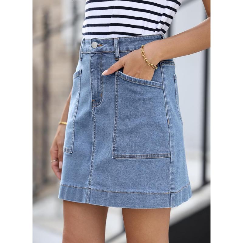 Women's High Waisted Jean Skirt