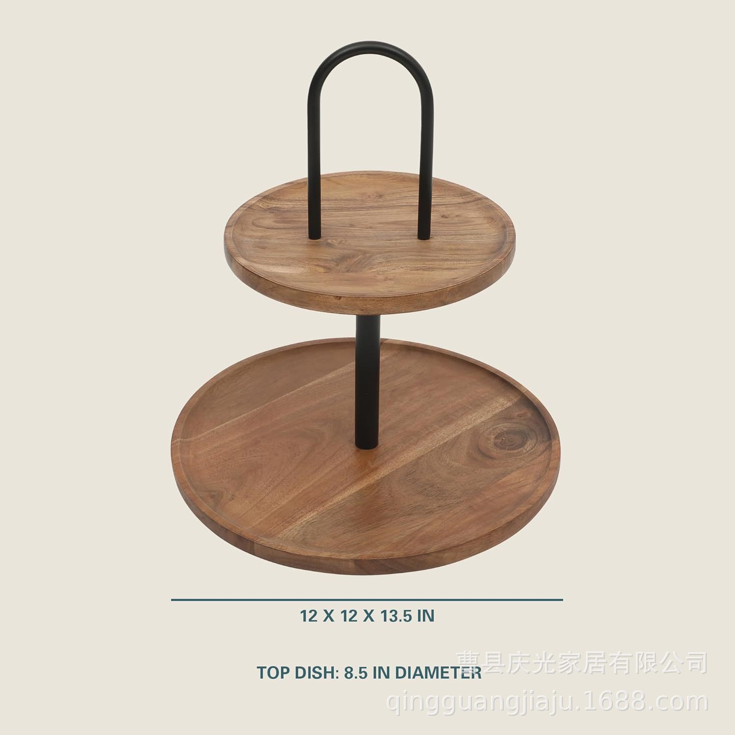 Western-style wooden bread steak tray desktop fruit cake set plate household wooden dim sum round plate