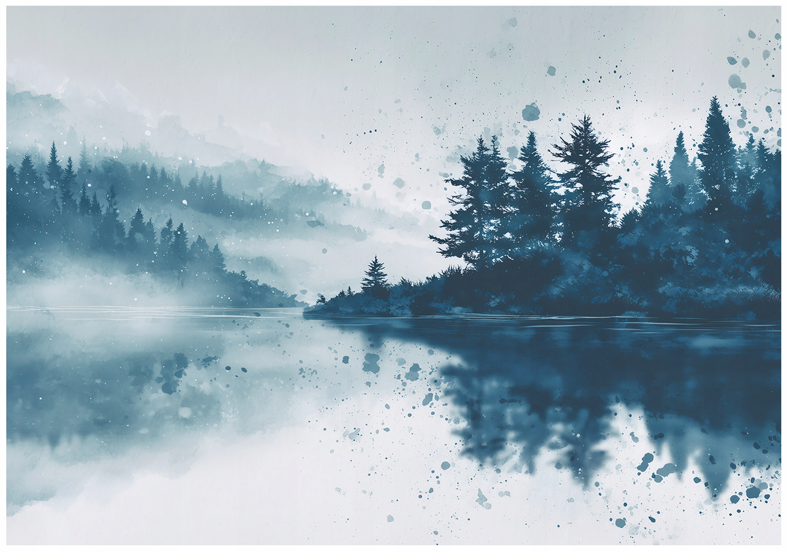 Wall mural forest fog nature lake bedroom living room wallpaper non-woven