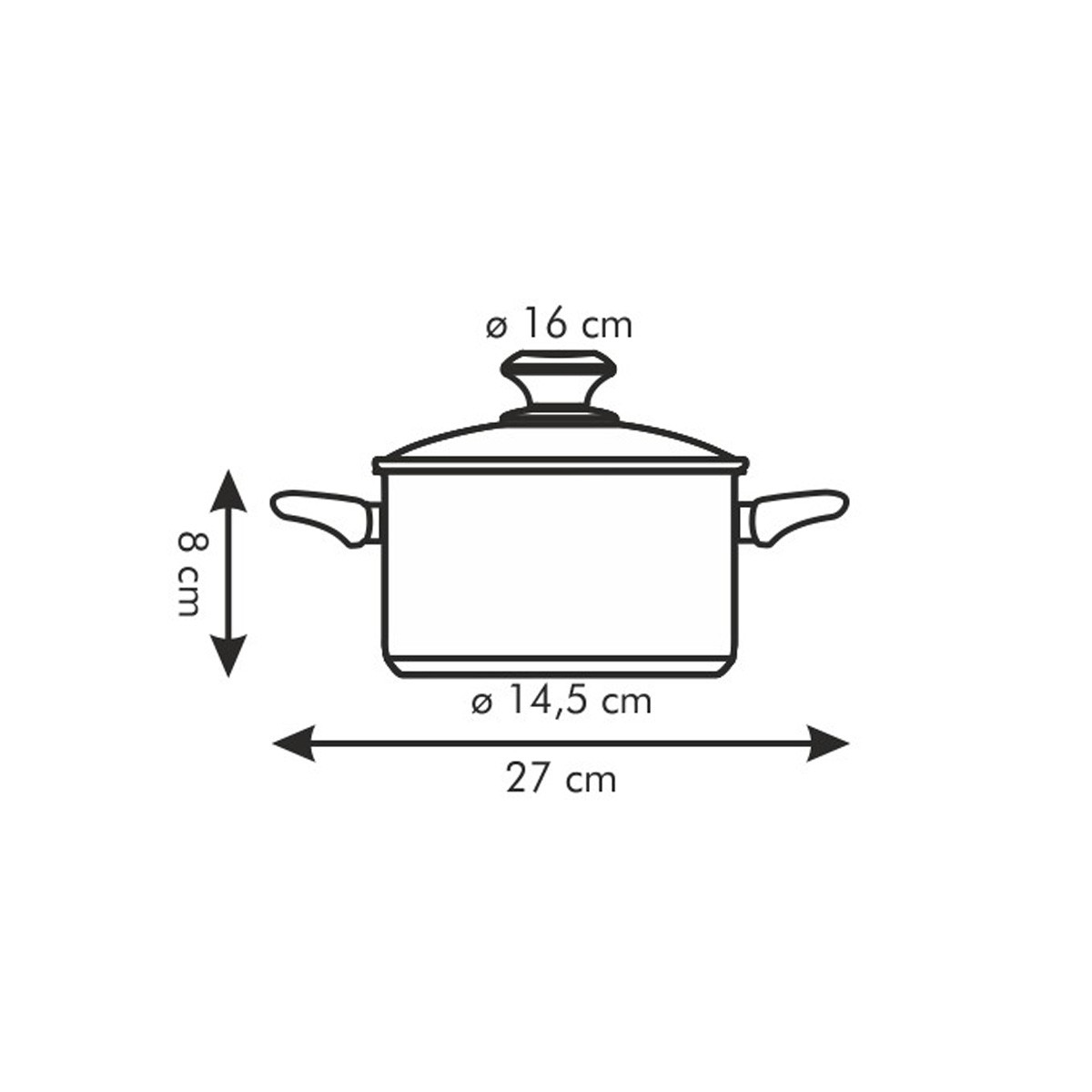 Kastrol PRESTO s poklicí ø 16 cm, 1,5 l