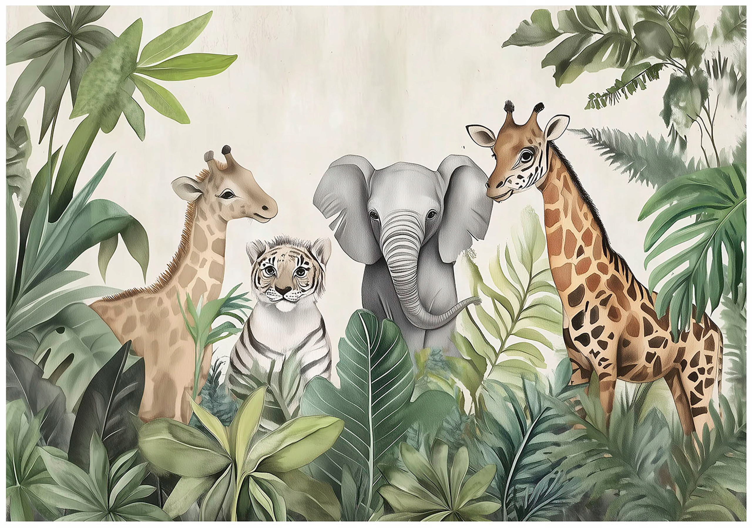 Photo wallpaper for children, jungle animals, wallpaper for a child's room,
