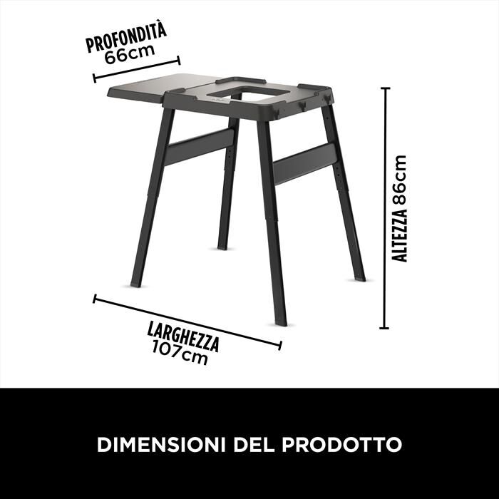 NINJA - STAND UNIVERSALE+VASSOIO WOODFIRE-Nero