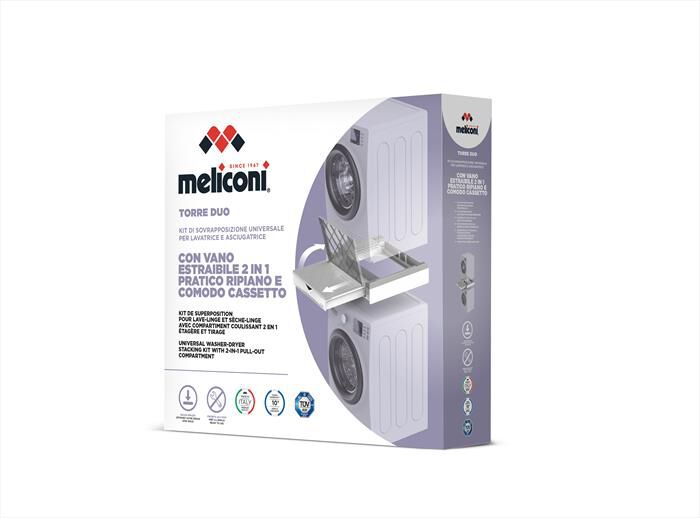 MELICONI - Kit sovrapposizione lavatrice TORRE DUO-Tecnopolimero bianco e grigio