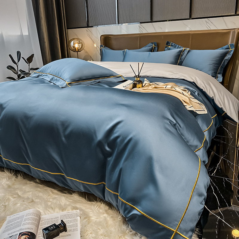 Four-piece cotton long-staple cotton spring and autumn cotton bedspread bedding high-grade bedspread