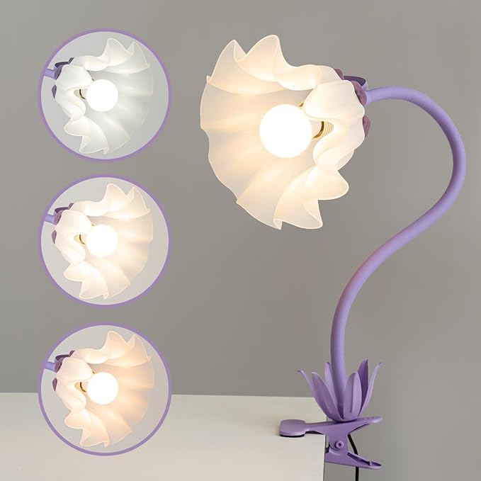 Flower Desk Lamp with Clamp - School Dorm Supplies