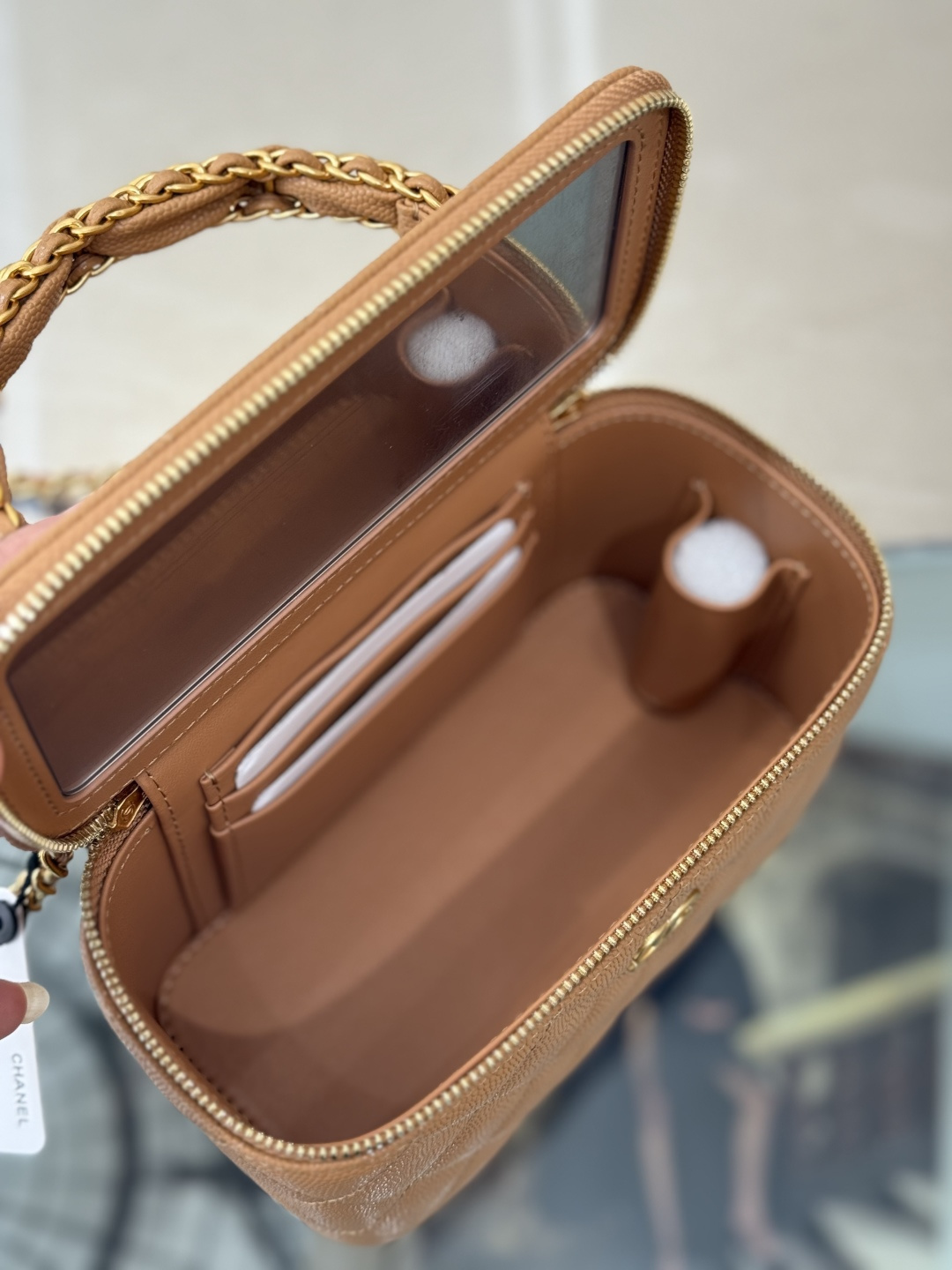 Vanity Case with Handle（Caramel） - Mocuir