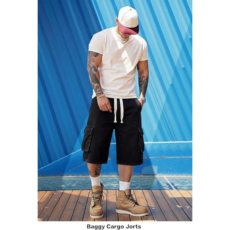 Mens Baggy Jean Shorts