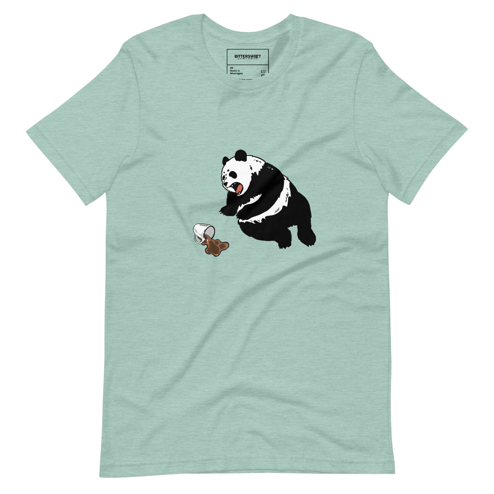 Coffee wake me up panda funny graphic tees