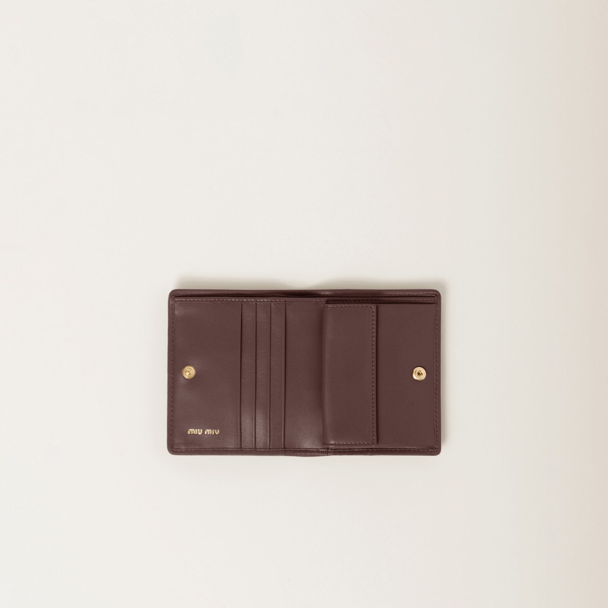Small matelassé nappa leather wallet