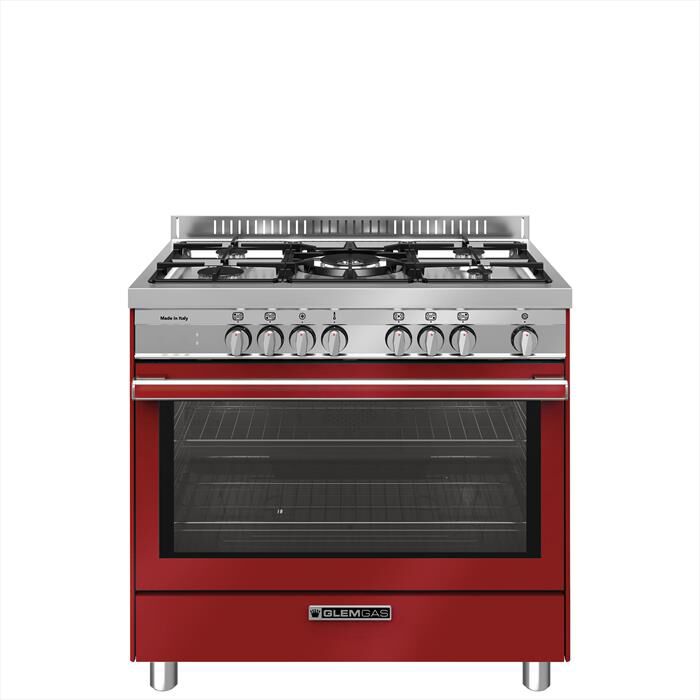 GLEM GAS - Cucina elettrica ST965MRS Classe A+-Rosso Pomodoro