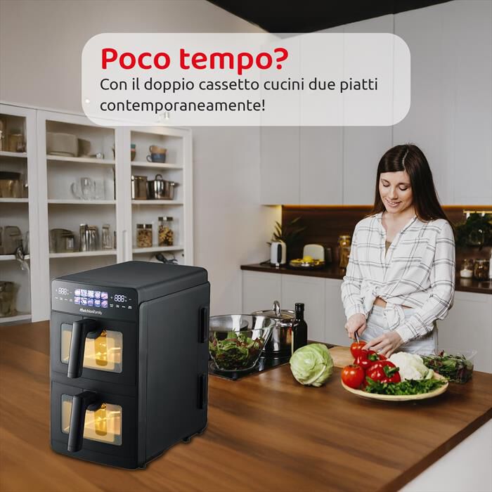 MELCHIONI FAMILY - Friggitrice ad Aria 10L 2600W GIULIA-Nero / Pastica