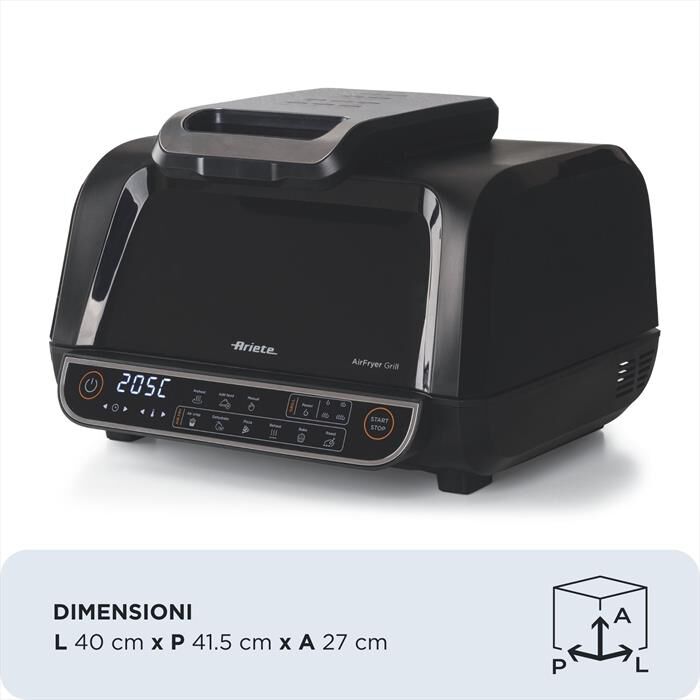 ARIETE - 4635/00 FRIGGITRICE AD ARIA E BISTECCHIERA-Black