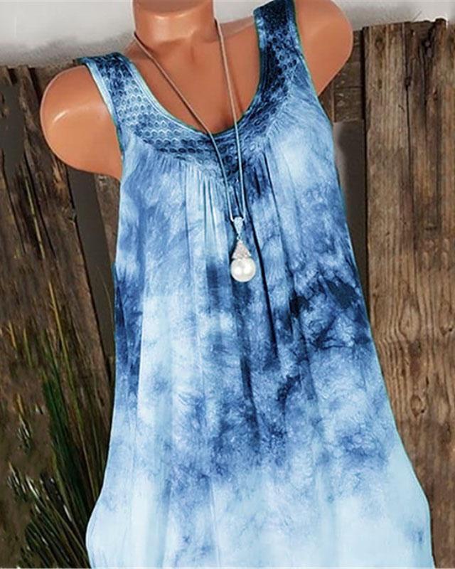 Gradient Lace Sleeveless Dress