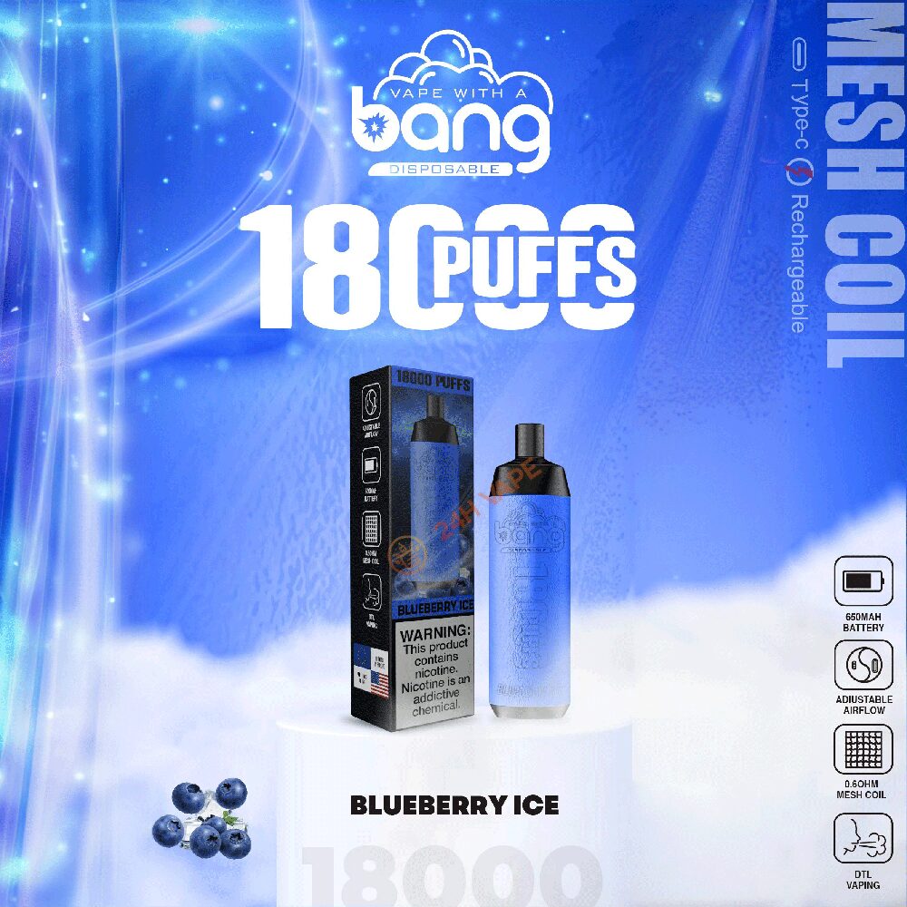 （3 pieces）Bang Crown Bar 18000 Puffs 0% 2% 3% 5% Nicotine Leather Disposable Vape Pen