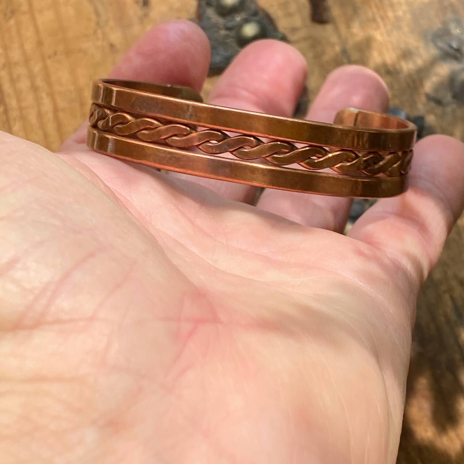 Vintage Solid Copper Cuff Bracelet