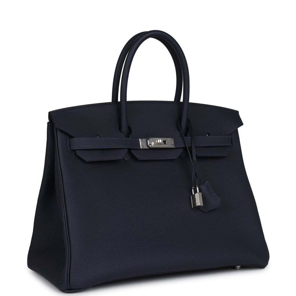 Birkin 35 Bleu Nuit Togo Palladium Hardware