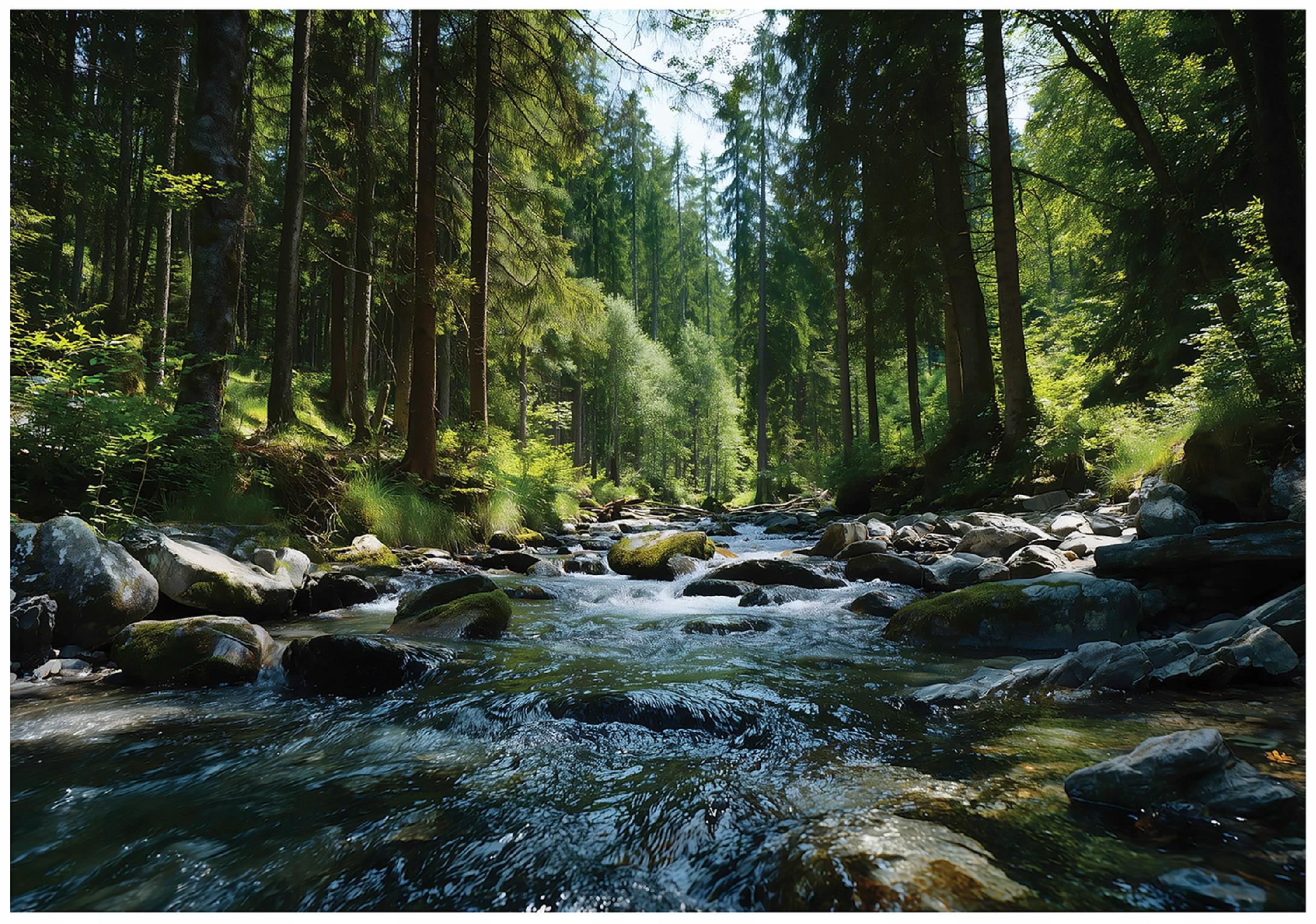 Wall mural forest river landscape bedroom living room wallpaper non-woven