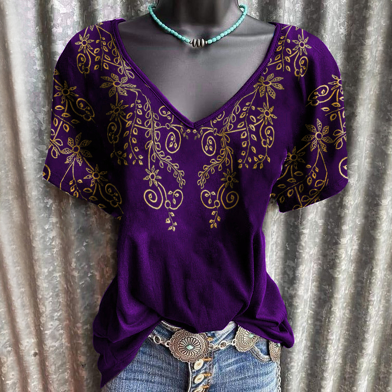 Short Sleeve Floral Shift Shirts & Tops