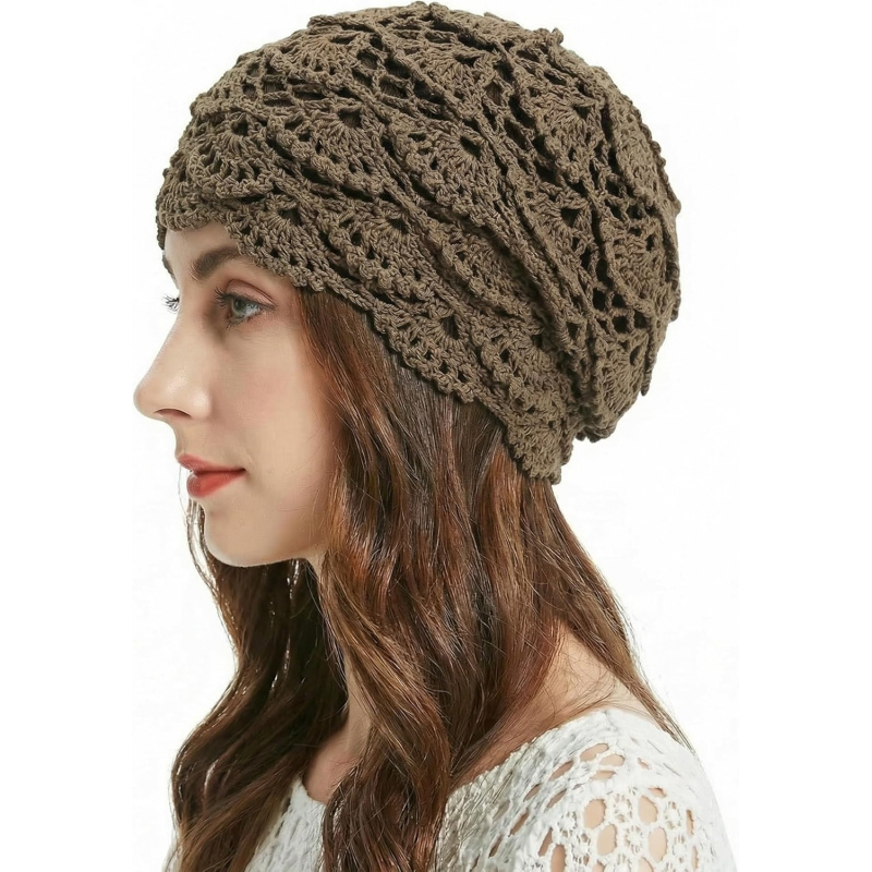 Women's Cotton Crochet Slouchy Beanie Hat
