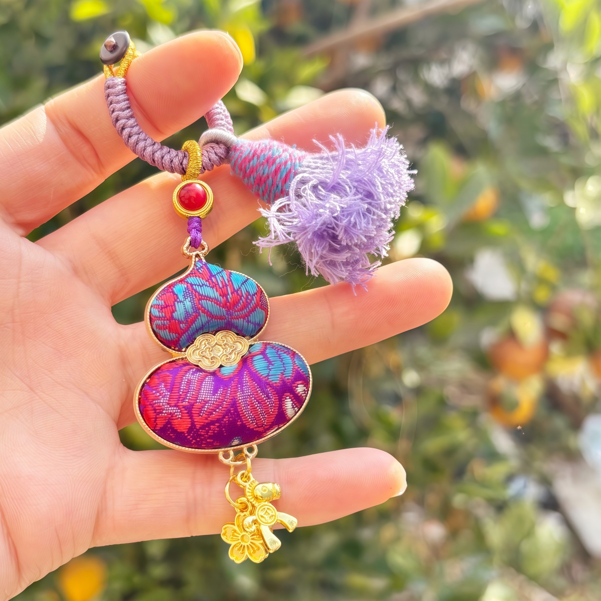 Chinese style embroidery gourd pendant decoration