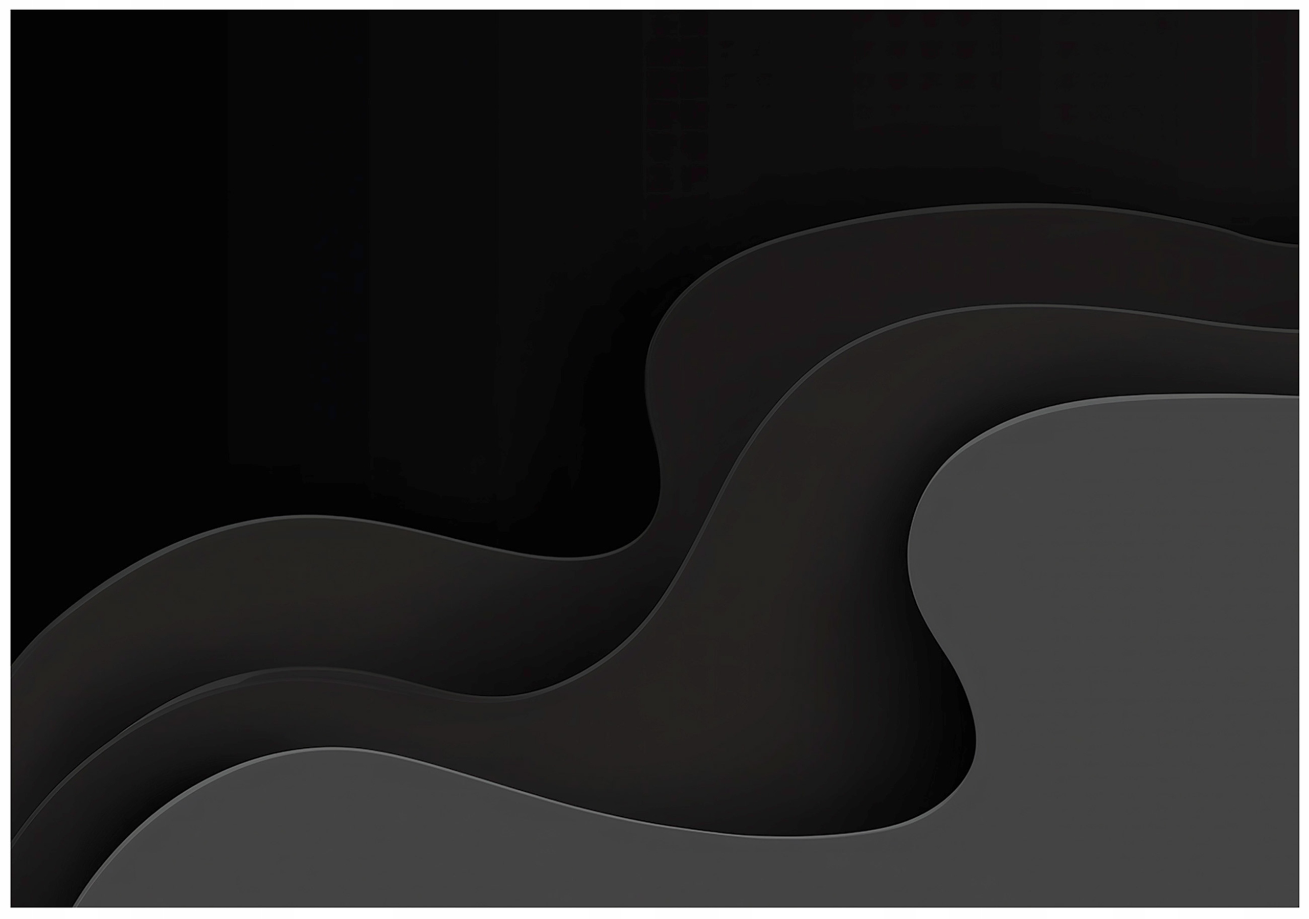 Abstract black waves wall mural for bedroom or living room, non-woven wallpaper,