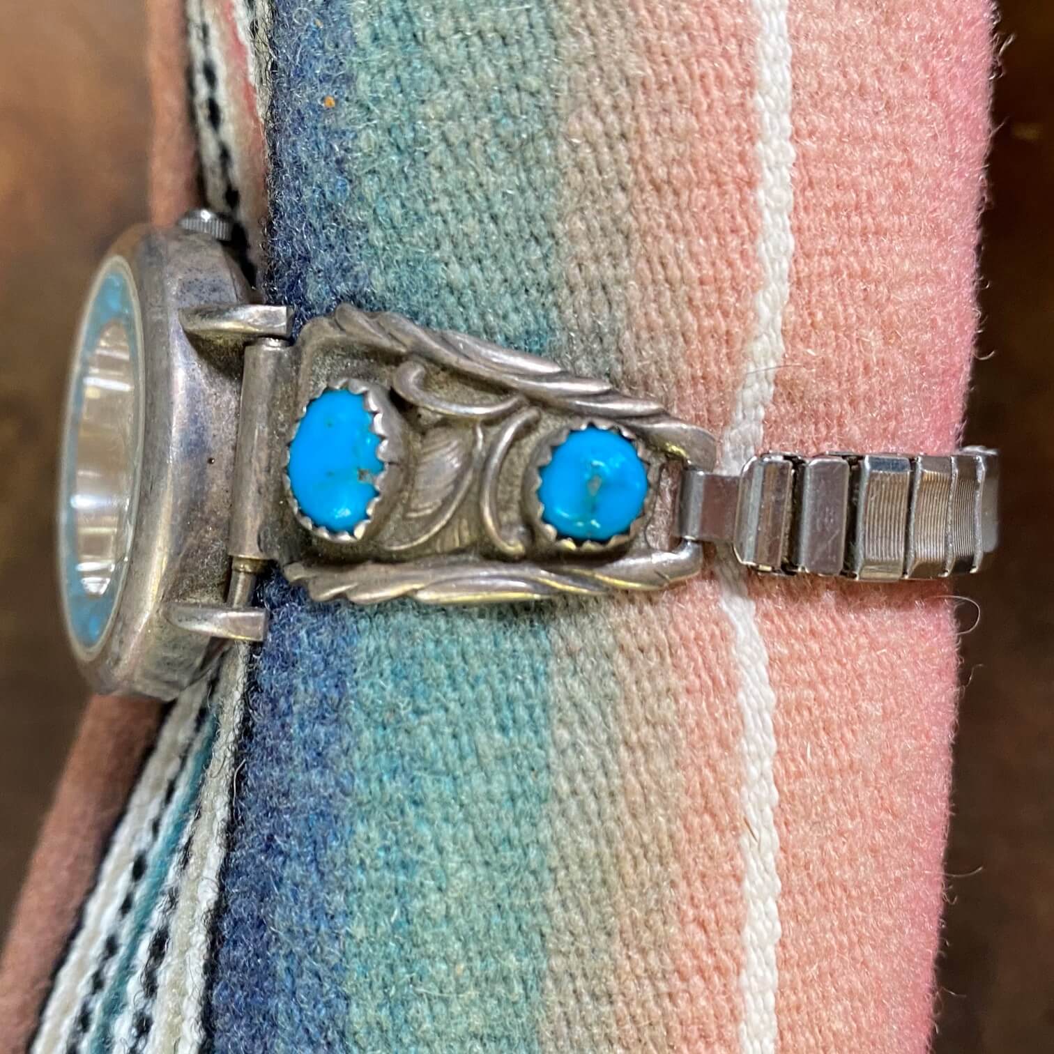 Navajo Richard Begay Watch Band Plates with Turquoise