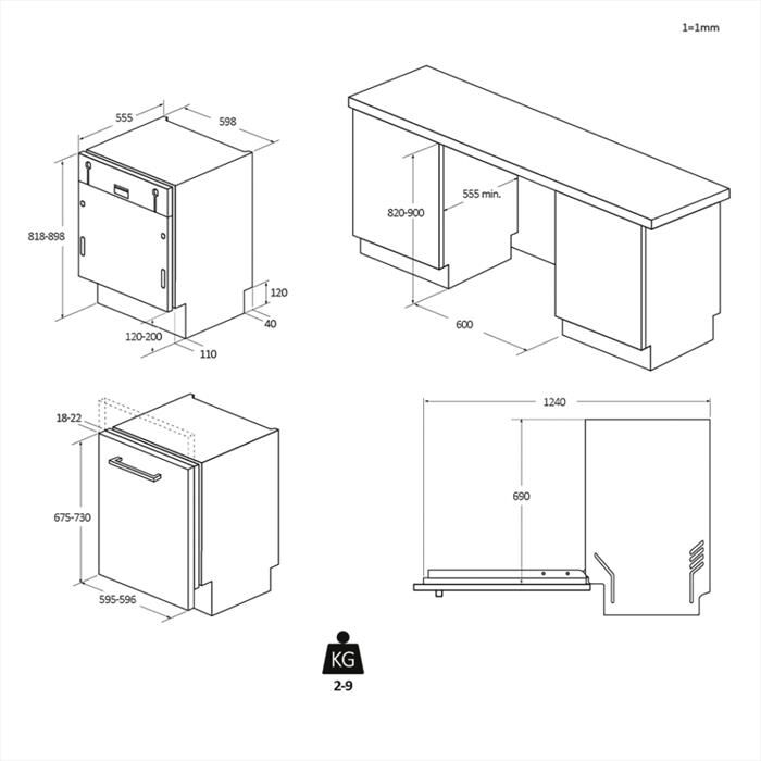 CANDY - Lavastoviglie incasso CI 6B4F1MA 16 coperti-Non applicabile