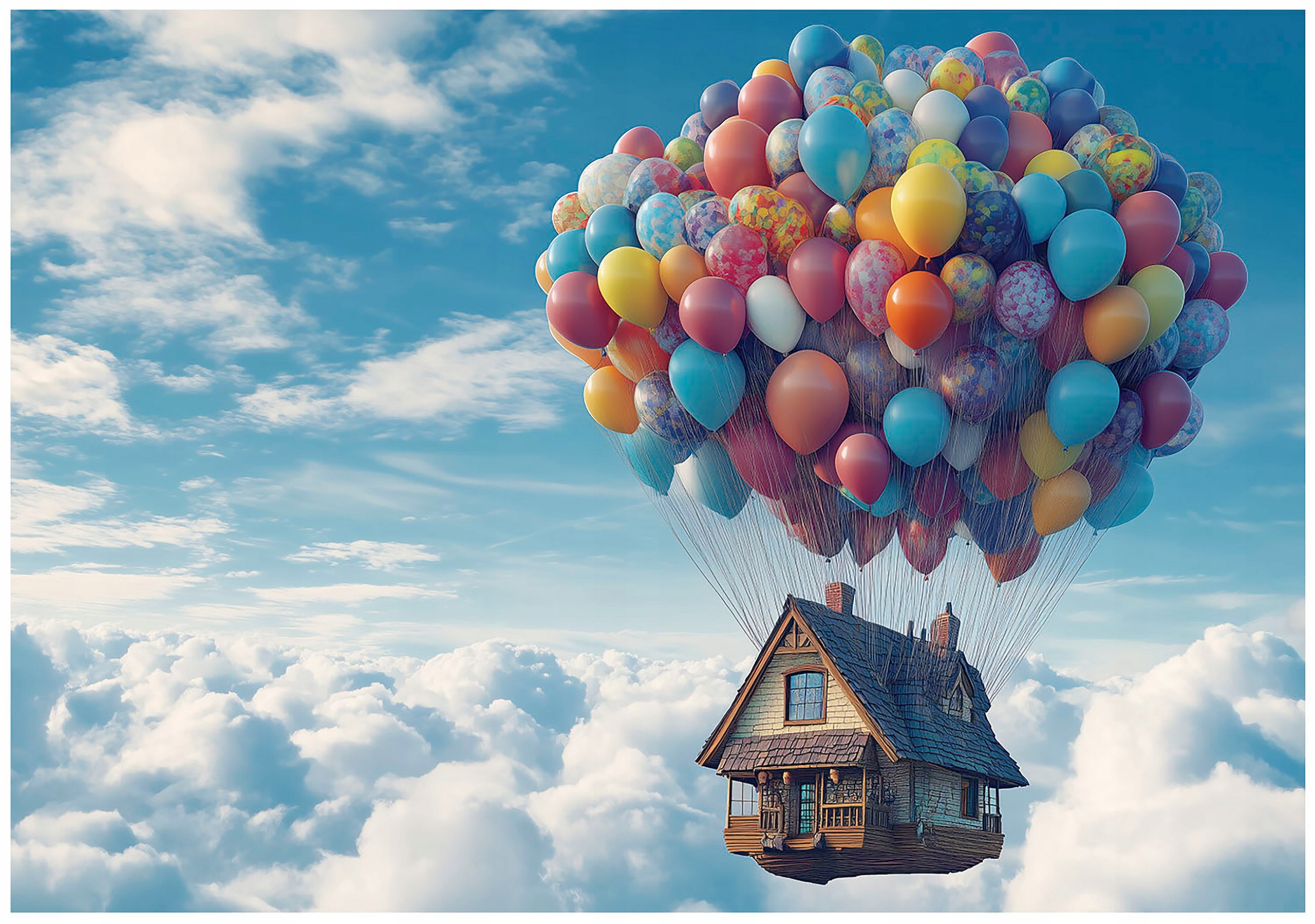 Wall mural for girls flying house wallpaper for children's room