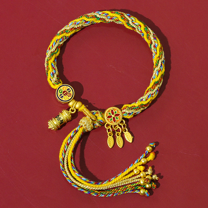 Handmade multicolored rope cotton woven hand rope bracelet