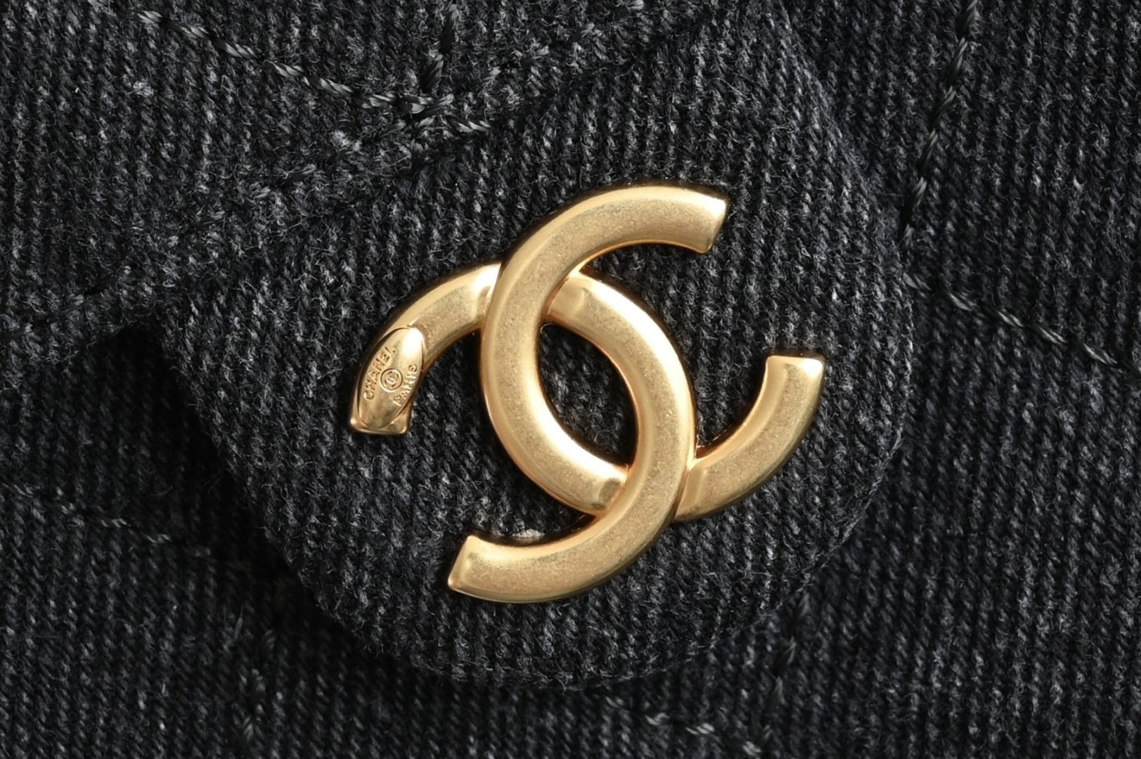 25 Mini Handbag (AS5631) in Black Washed Denim with Antique Gold-Tone Hardware - Mocuir