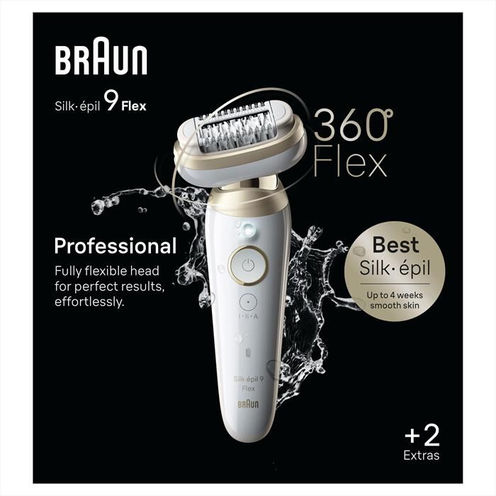 BRAUN - Epilatore SILK-ÉPIL 9 9-011-BIANCO/ORO