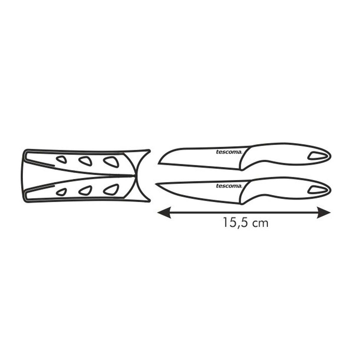 Mini nože PRESTO 6 cm, sada 2 ks