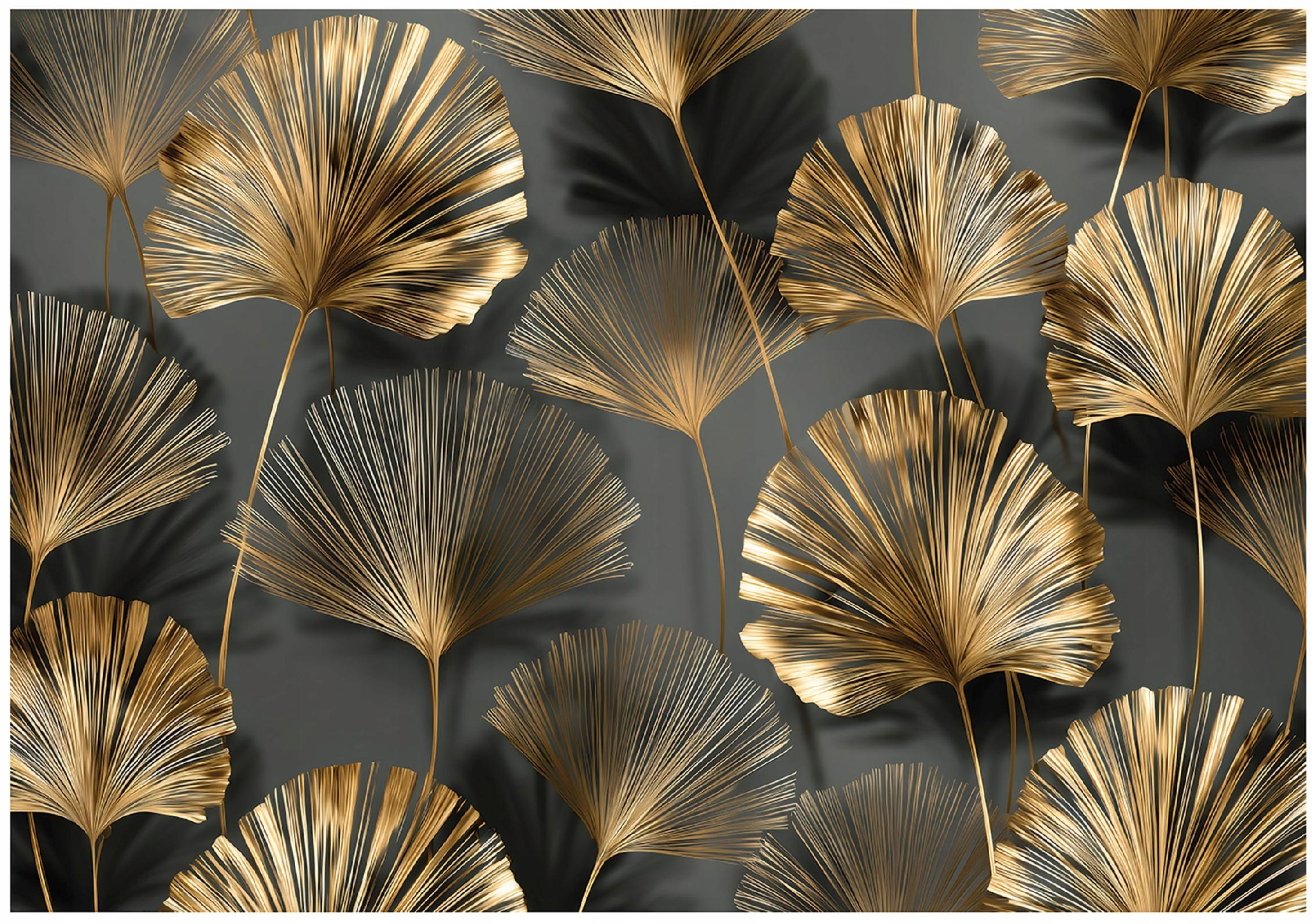 Abstract gold leaf wall mural for bedroom or living room, non-woven wallpaper,