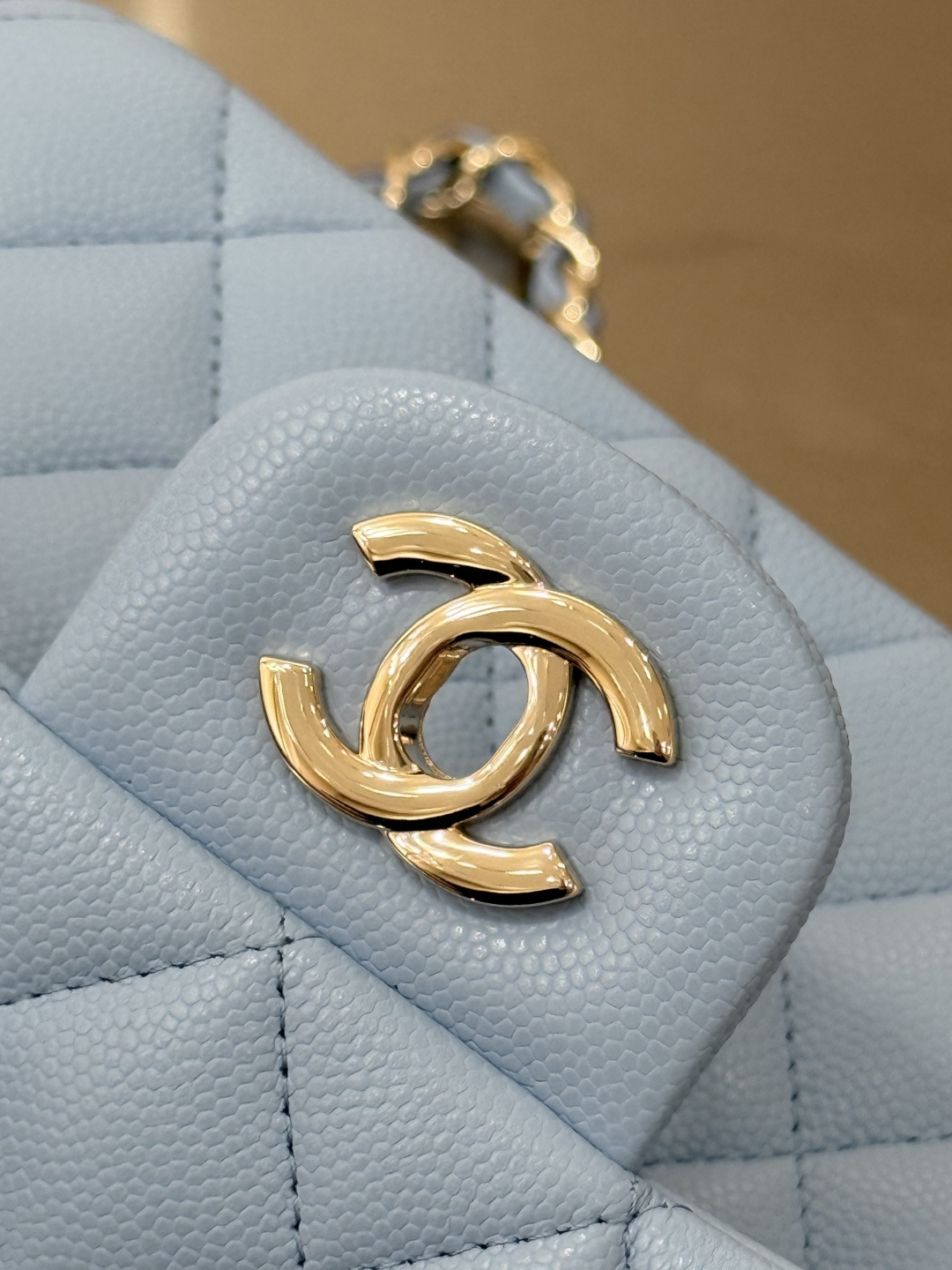 Mini Classic Flap Handbag（Creamy Blue） - Mocuir